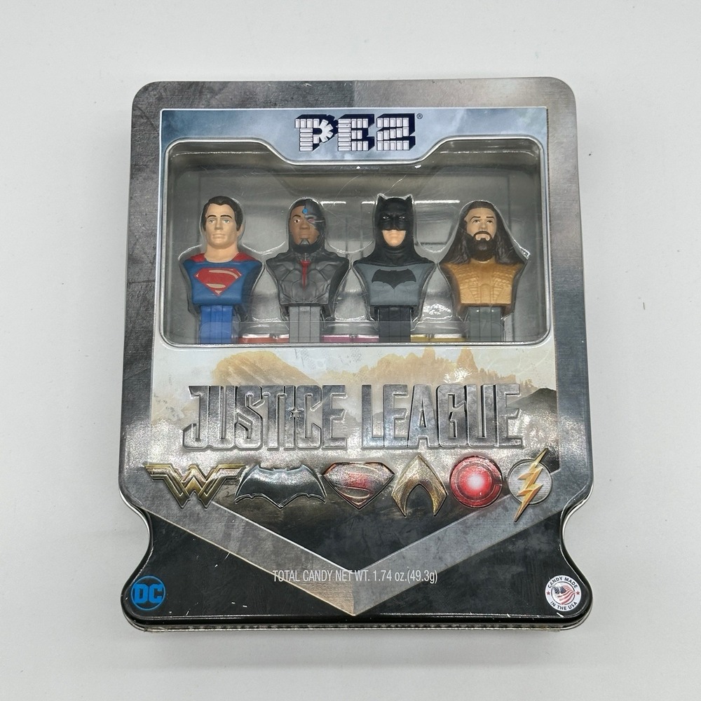 NEW DC Comics Justice League PEZ Set Superman Cyborg Batman Aquaman Dispensers